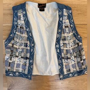 Vintage patchwork woven vest size medium